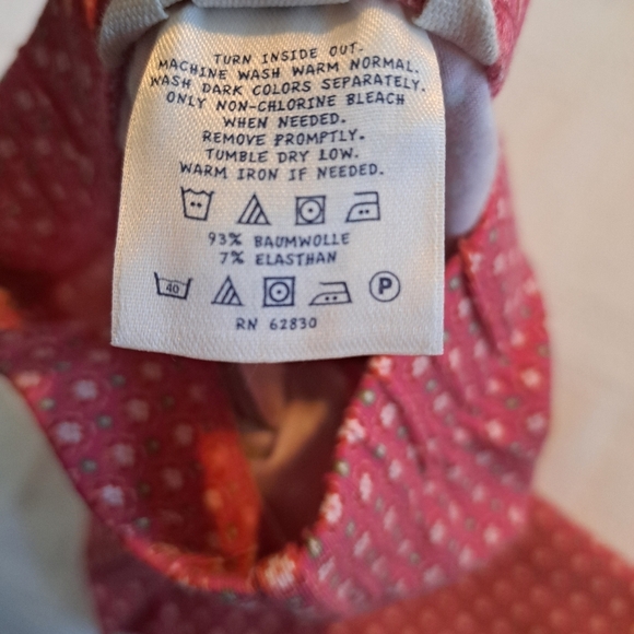 Lands' End girls size 7 coral floral cropped leggings, EUC - Picture 6 of 6